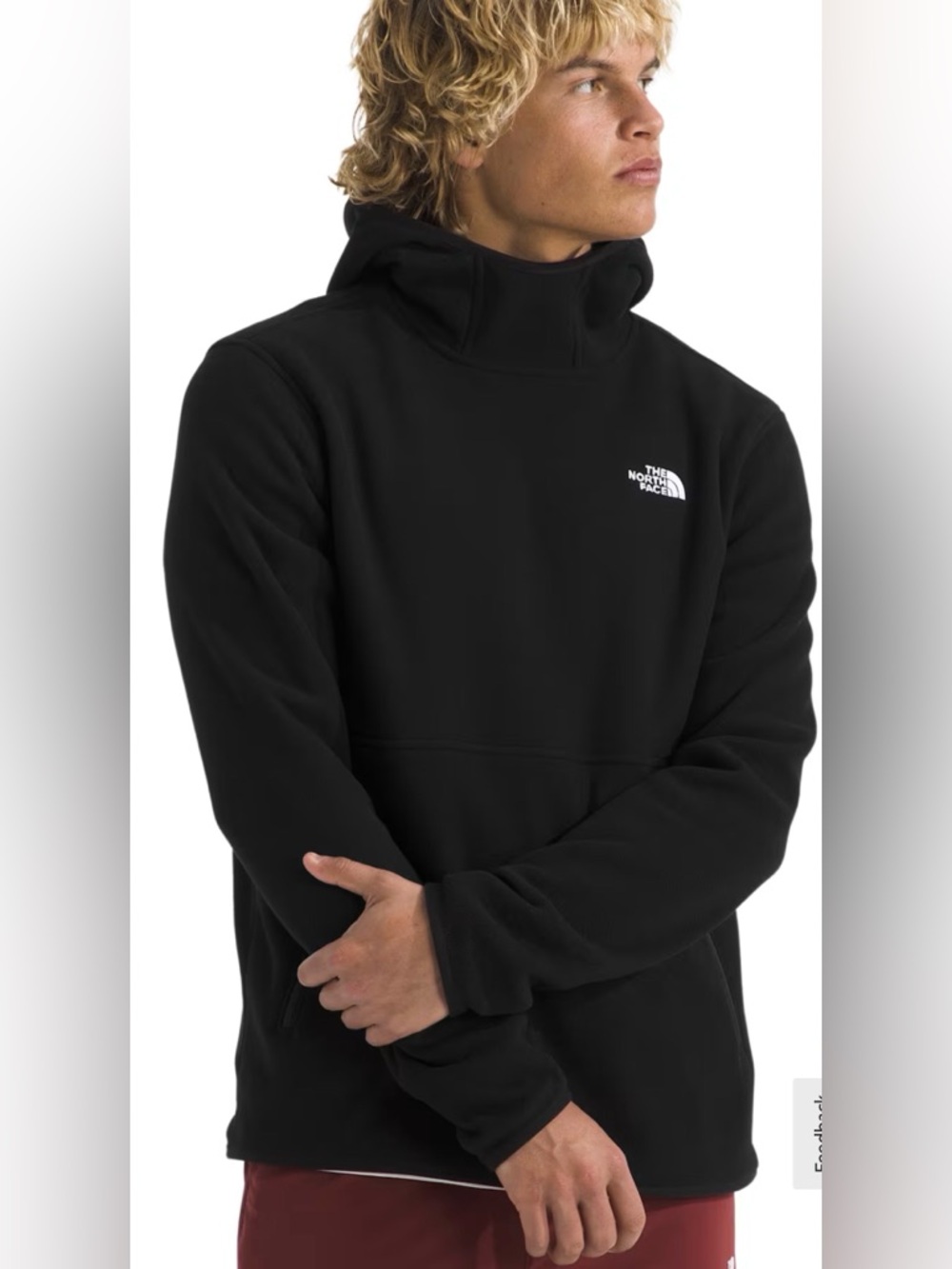 The North Face Black Fleece Pullover Hoodie with White Logo Polartec size XL